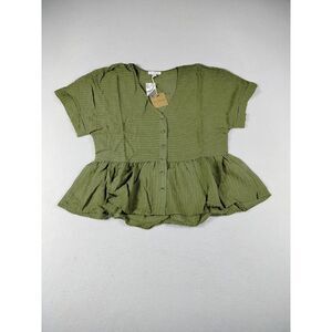 Blu‎ Pepper Top Womens Small Green Cottagecore Prairiecore Farmcore Bohochic